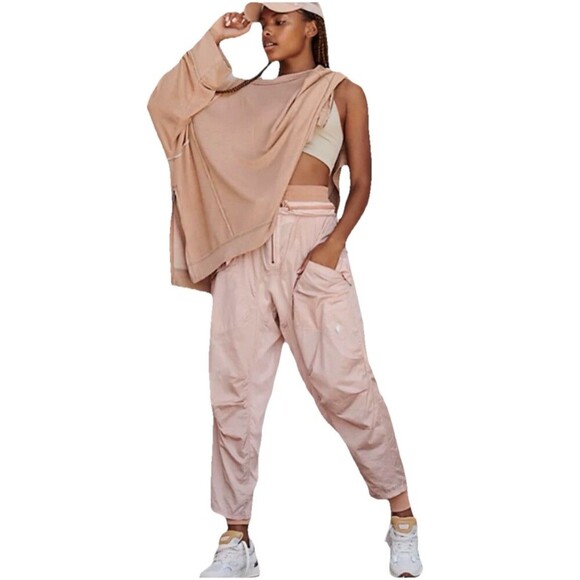 Free People Movement Lovin Life 3-in-1 Jogger Pants Pink XS High Waist Zip - Picture 2 of 12